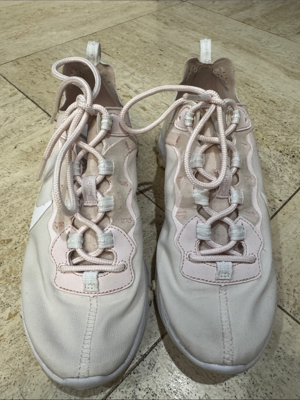 Nike Women’s Pink and White Lace-Up Sneakers